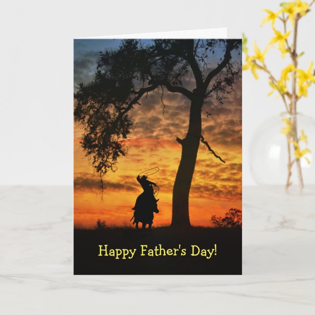 Carte Father's Day Country Western Happy Trails (Fleur jaune)