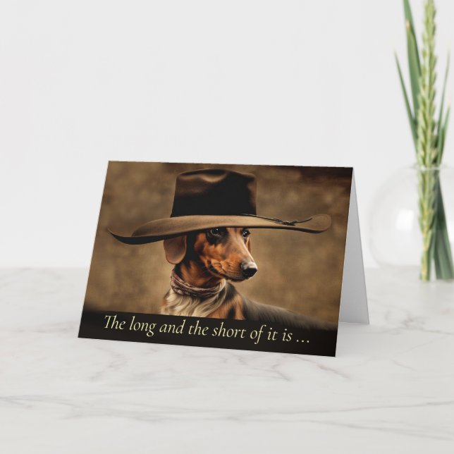 Carte Fathers Day From Dog Cute Dachshund Hat (Devant)