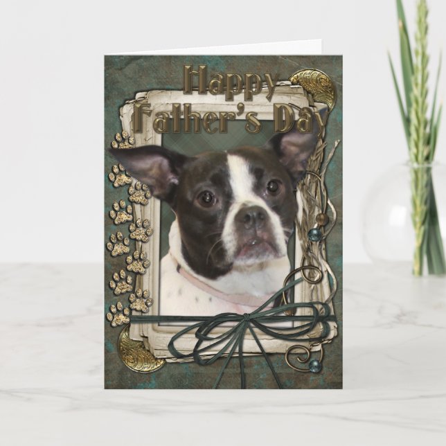 Carte Fathers Day - Stone Paws - Boston and Rat Terrier (Devant)