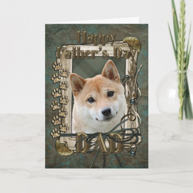Carte Fathers Day - Stone Paws - Shiba Inu (Devant)