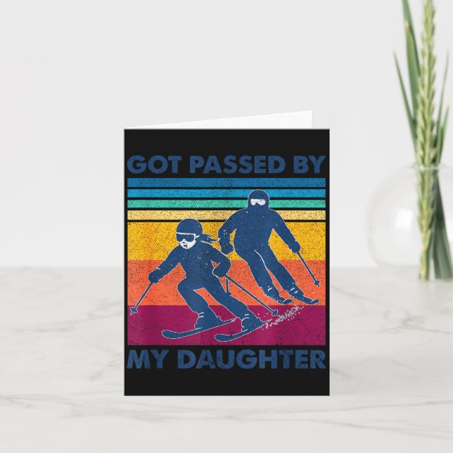 Carte Fauchée par ma fille Drôle de ski  (Devant)
