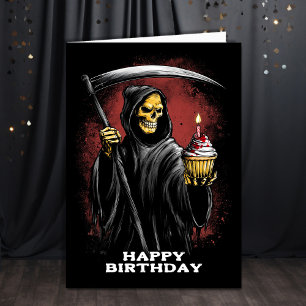 Carte Faucheuse avec faux d'anniversaire