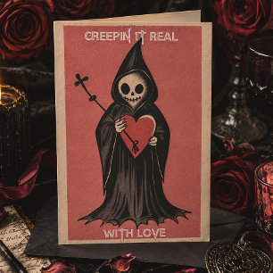 Carte Faucheuse avec Saint-Valentin gothique de la Saint