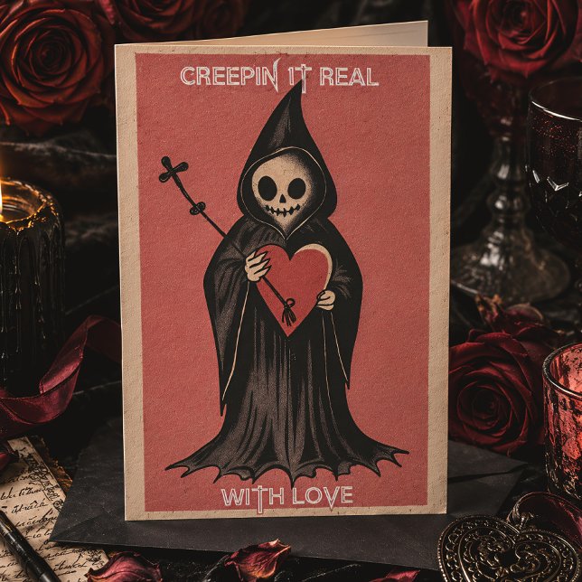 Carte Faucheuse avec Saint-Valentin gothique de la Saint (Créateur téléchargé)