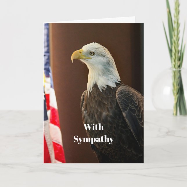 Carte Faune Bald Eagle drapeau américain Sympathie photo (Devant)