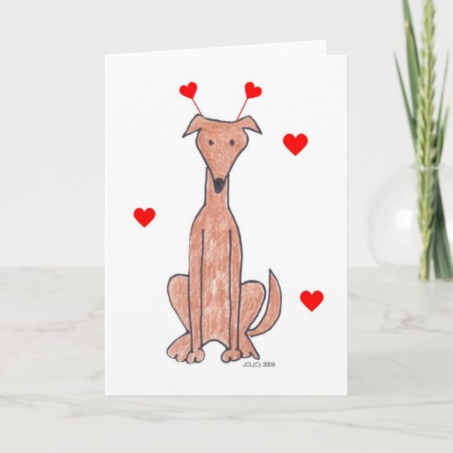 Carte Faune Greyhound Valentine Ears (Devant)