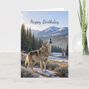 Carte Faune Loup Gris Hurleur Anniversaire