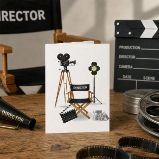 Carte Fauteuil de réalisateur de cinéma et ensemble de c