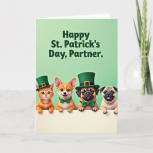 Carte Faux Animaux de compagnie pour les Fêtes en Or