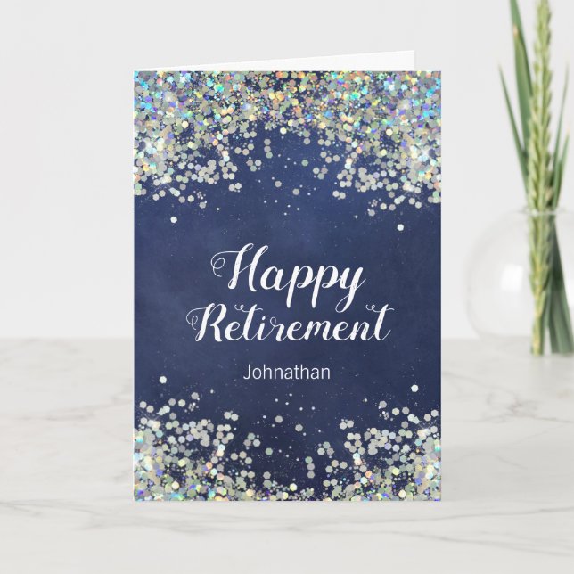 Carte Faux Confetti de Retraite Félicitations (Devant)