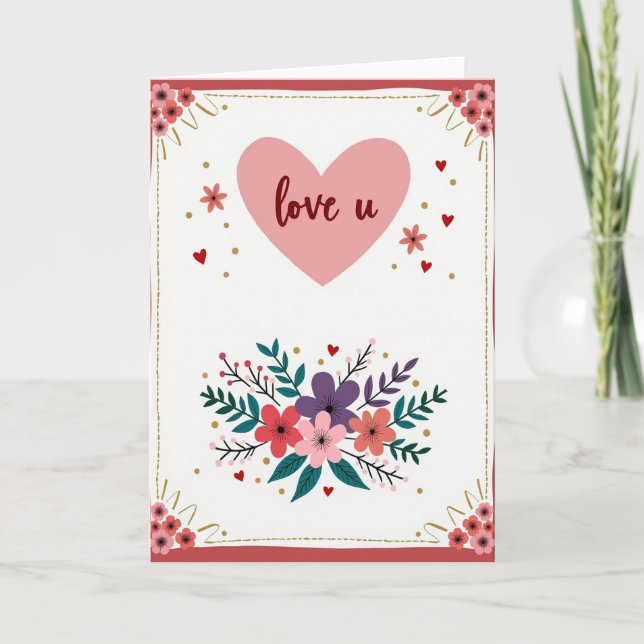 Carte Faux Foil Love U (Devant)
