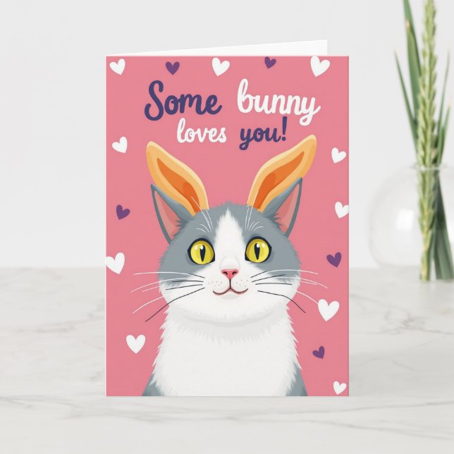 Carte Faux Fourrure Lapin T'amour (Devant)