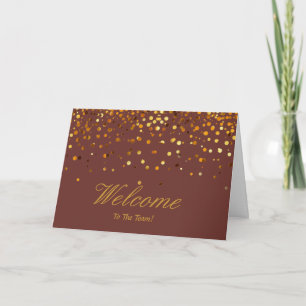 Carte Faux Gold Foil Confetti Élégantes Écluses Bienvenu