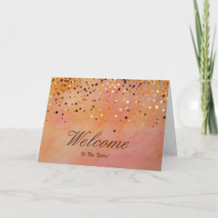 Carte Faux Gold Foil Confetti Élégantes Écluses Bienvenu