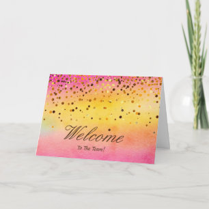 Carte Faux Gold Foil Confetti Élégantes étincelles Bienv