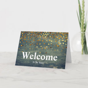 Carte Faux Gold Foil Confetti Élégantes étincelles Bienv