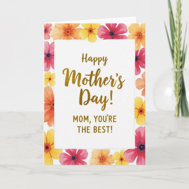 Carte Faux Gold Happy Mothers Day Card (Devant)
