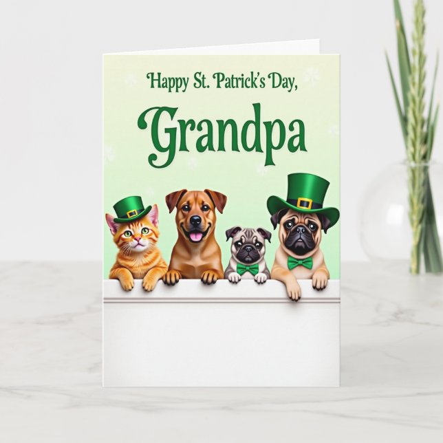 Carte Faux Gold Holiday Pet Pals (Devant)