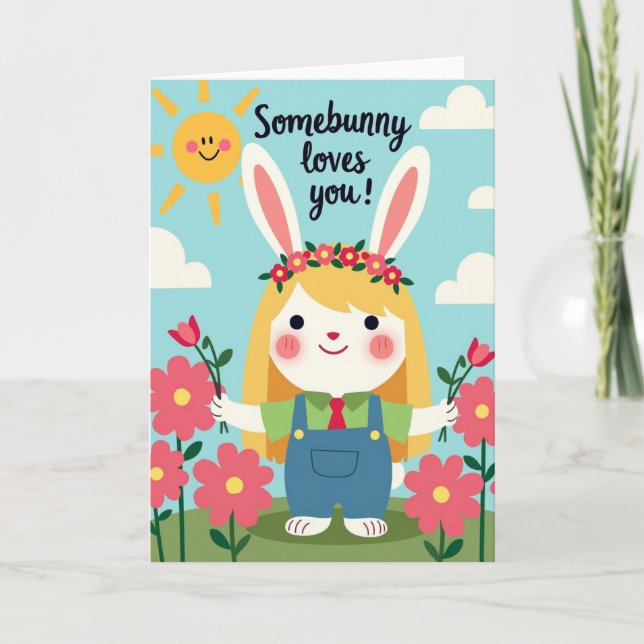 Carte Faux Gold Somebunny Vous Aime (Devant)