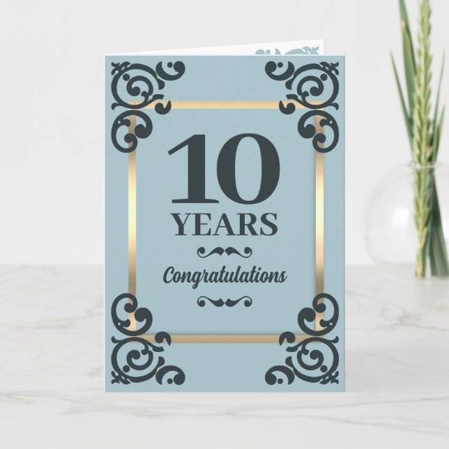 Carte Faux or fleurissent chaque année anniversaire d'em (Devant)