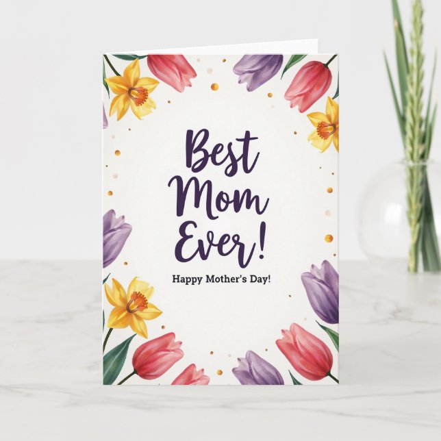 Carte Faux Or Meilleure Maman Pour Toujours (Devant)