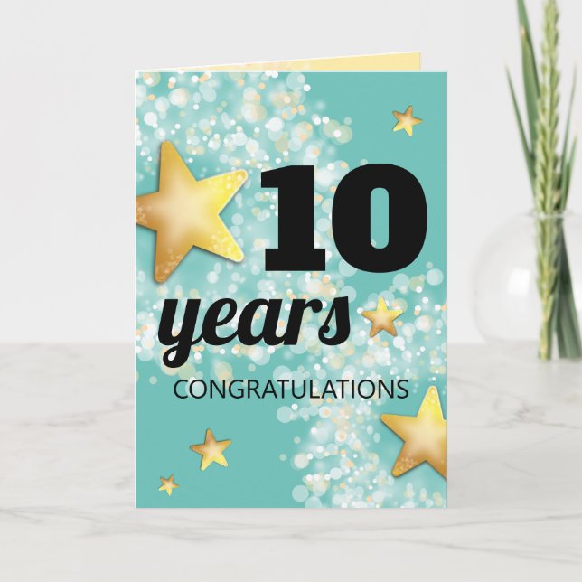 Carte Faux or stars l'anniversaire universel des employé (Devant)