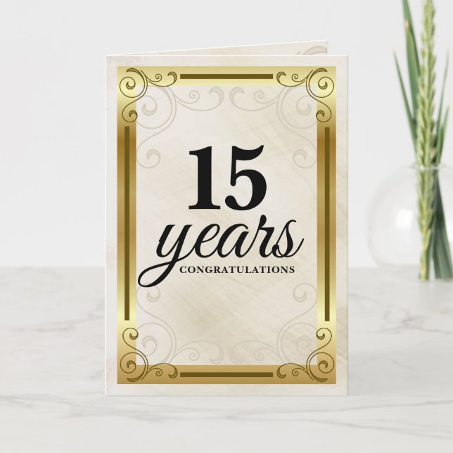 Carte Faux or universel anniversaire de l'employé (Devant)