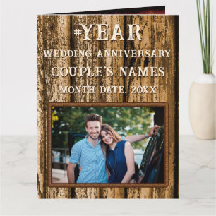 Carte Faux, Wood Anniversary Card, pour lui pour n'impor