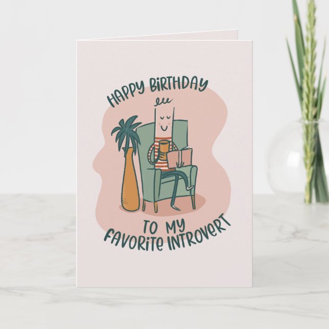 Carte Favori Introvert drôle anniversaire (Devant)