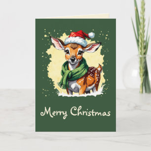 Carte Favoris de Noël animal amusant - Fawn 1