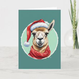 Carte Favoris de Noël animal amusant - Llama 1