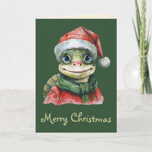Carte Favoris de Noël animal amusant - Tortue 2
