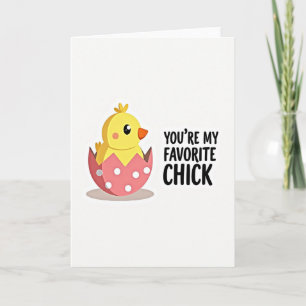Carte favorite poussin oiseau mignon