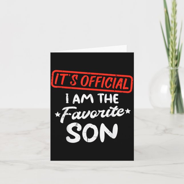 Carte Favorite Son Funny Family Men Boys Kids Youth Teen (Devant)