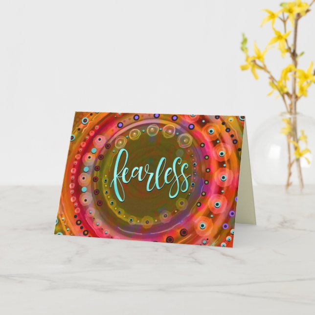 Carte Fearless Colorful Whimsical moderne tendance amusa (Fleur jaune)