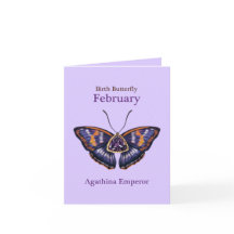 February Purple Agathina Emperor Butterfly Art