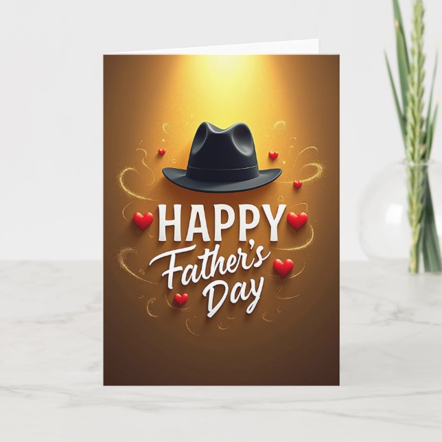 Carte Fedora de la Fête des Pères Dorée (Devant)