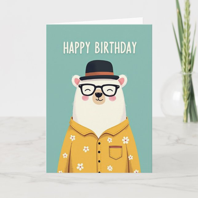 Carte Fedora Joyeux Ours (Devant)