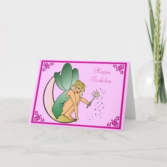 Carte Fee Avec Le Joyeux Anniversaire De Baguette Zazzle Fr