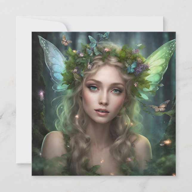 Carte Fée de la forêt magique et belle nature  (Devant)