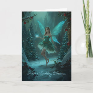 Carte Fée de Noël avec une étincelle de Noël magique