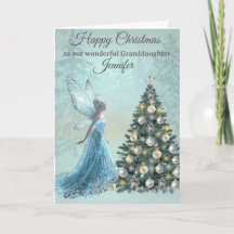 Carte fée de Noël magique pour petite-fille