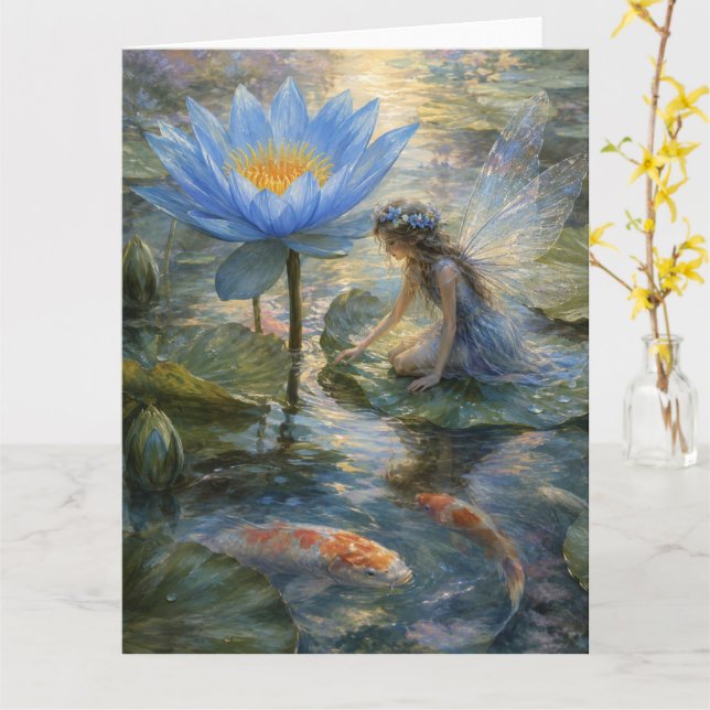 Carte Fée du Lotus Bleu (Fleur jaune)