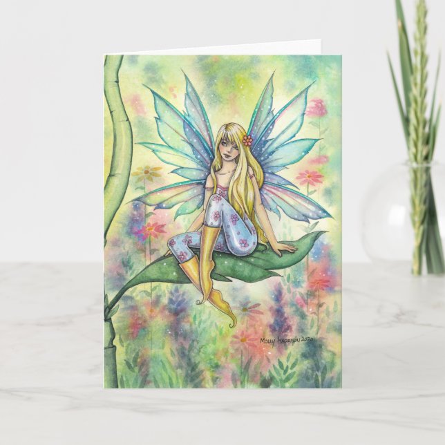 Carte Fée Fleur Douce Journée d'Été Art (Devant)