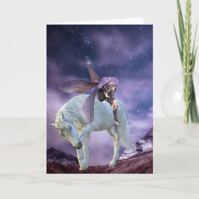 Carte Fée magique Unicorne Goth Mystique (Devant)