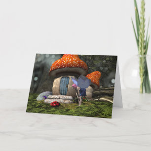 Carte Fée mignonne à cheveux roses rencontre Ladybug