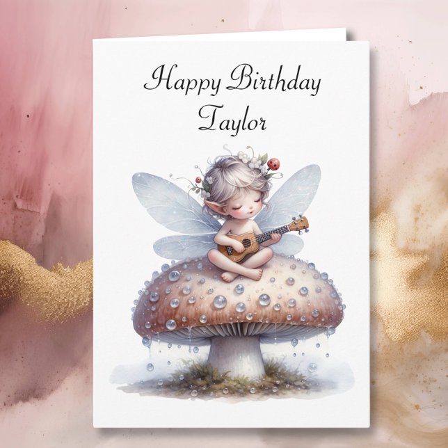 Carte Fée mignonne avec Viola sur Champignons Anniversai (Créateur téléchargé)