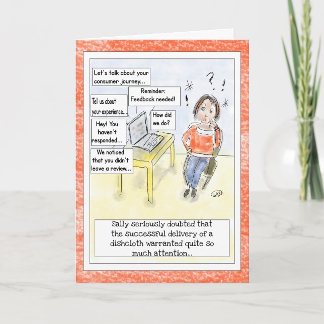Carte "Feedback Overload" Funny Cartoon Birthday Card  (Devant)