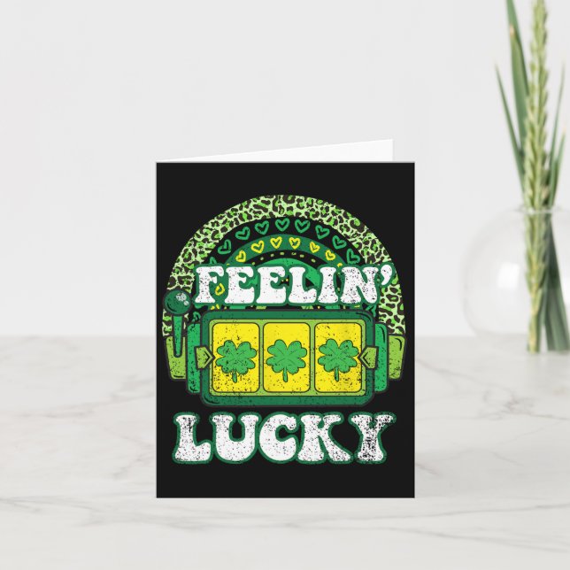Carte Feelin Lucky Jour de la Saint Patrick Shamrock 4 f (Devant)
