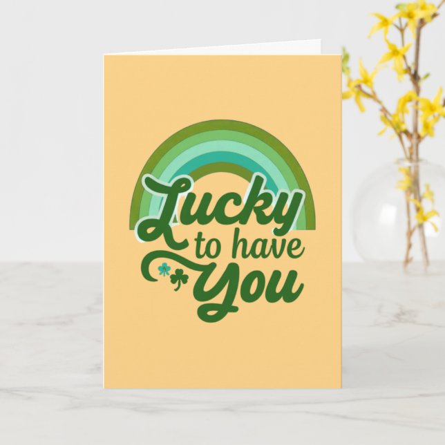 Carte Feeling So Lucky to Have You Retro St Patricks Day (Fleur jaune)